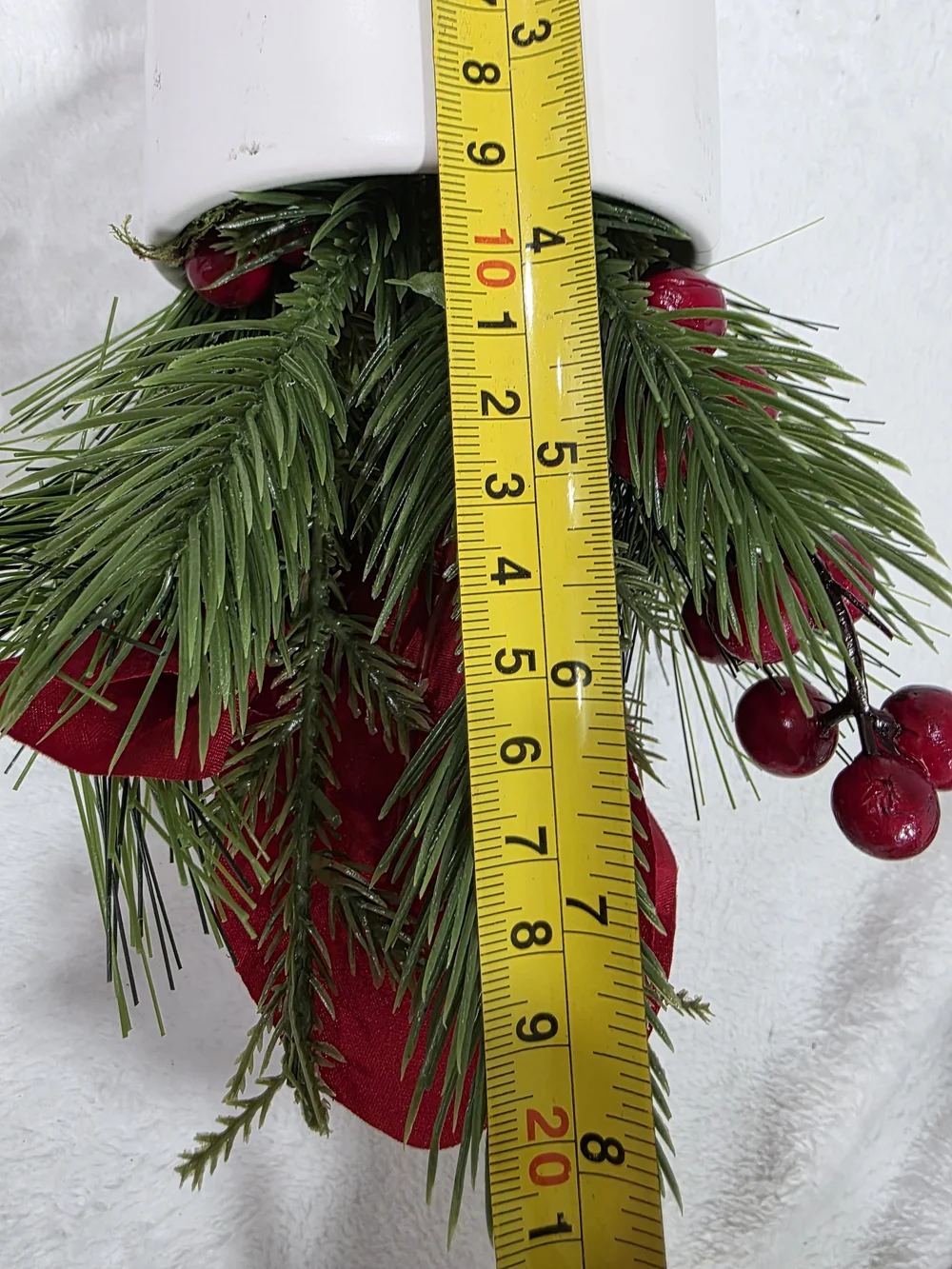 Threshold Red Poppy and Pine Faux Floral Vase Arrangement Christmas Holiday 8